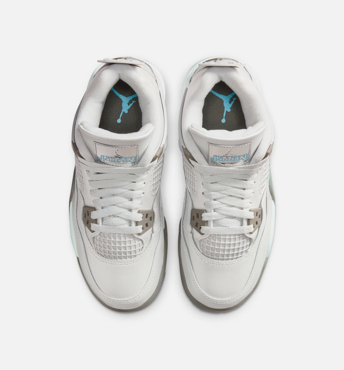 Air Jordan 4 Retro "Blue Chill" Grade School Lifestyle Shoes – Photon Dust/Blue Chill/Flat Pewter/White/Blue Tint